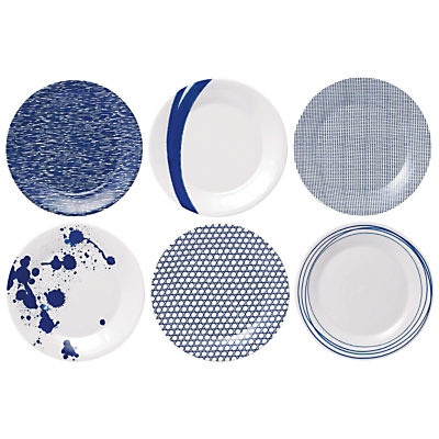 Royal Doulton Pacific Porcelain 23cm Side Plates, Set of 6, Blue Royal Doulton Pacific Porcelain 23cm Side Plates, Set of 6, Blue